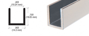 CRL Brushed Nickel Frameless Shower Door Aluminum Deep U-Channel for 3/8