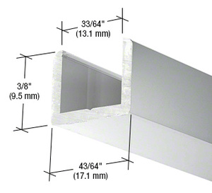 CRL Brite Anodized Frameless Shower Door Aluminum Regular U-Channel for 1/2