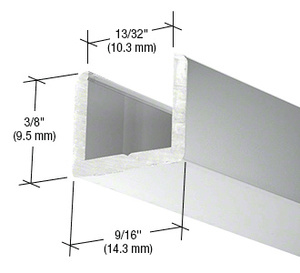 CRL Brite Anodized Frameless Shower Door Aluminum Regular U-Channel for 3/8