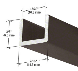 CRL Oil Rubbed Bronze Frameless Shower Door Aluminum Regular U-Channel for 3/8